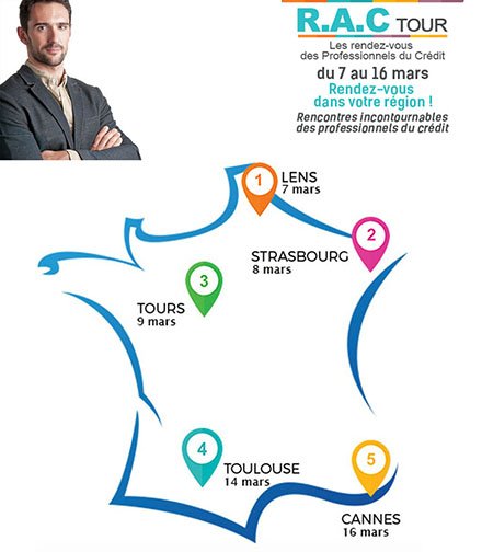 SimulassurElois's tweet photo. Le RAC Tour 2017, RDV incontournable des pros du credit, c’est du 7 au 16 mars! https://t.co/WNEhcSYY72 #ractour #courtiers #assurance https://t.co/zfcpKJnBWv