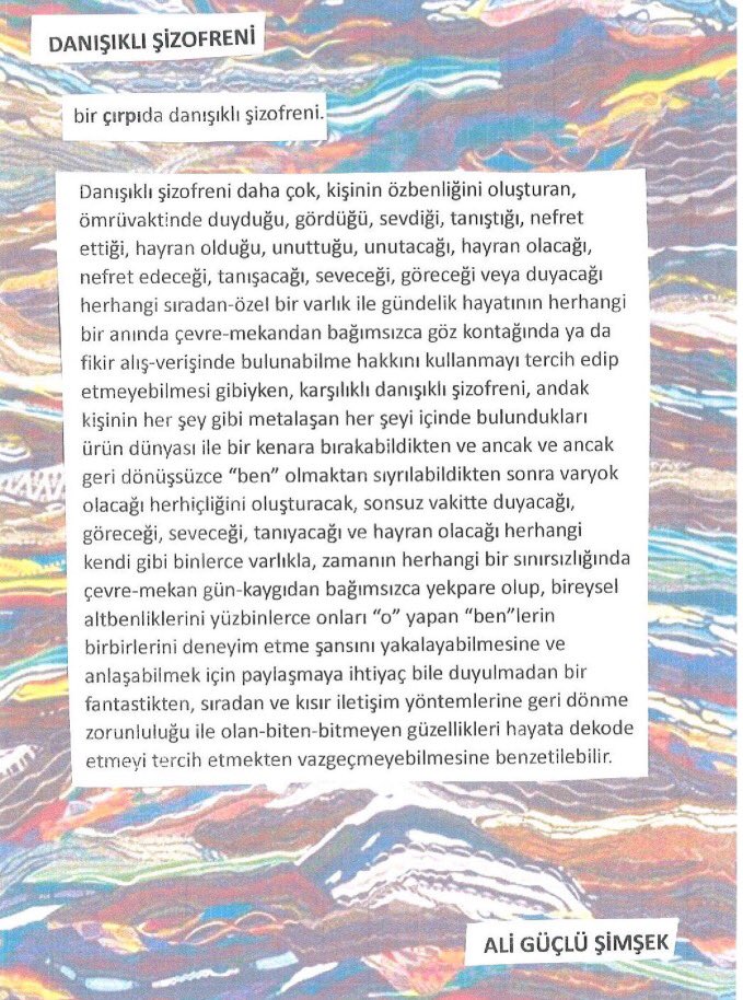 Danışıklı Şizofreni - Ali Güçlü Şimşek