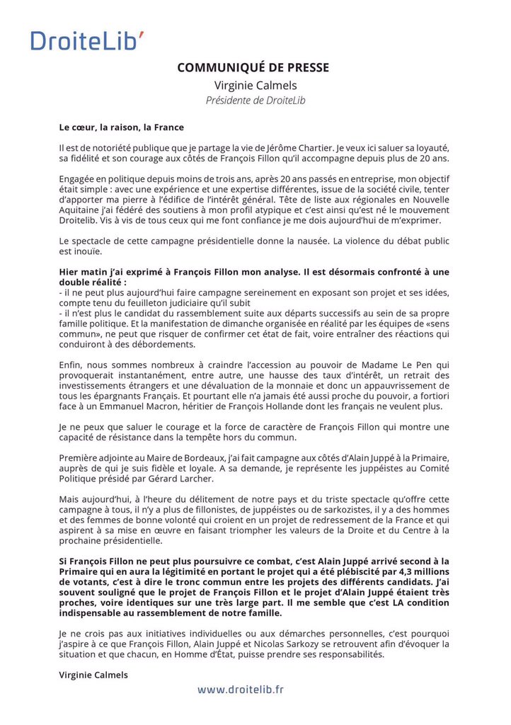 BenoitLupp's tweet photo. .@VirginieCalmels demande le retour d'@alainjuppe et le retrait de @FrancoisFillon. https://t.co/jBRVNoYn2a