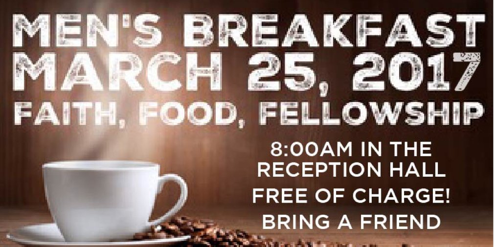 PH_Men's tweet image. Join @ParkwayHills men for breakfast on March 25th.  Our speaker will be @mg2matthews Faith, Food &amp;amp; Fellowship!