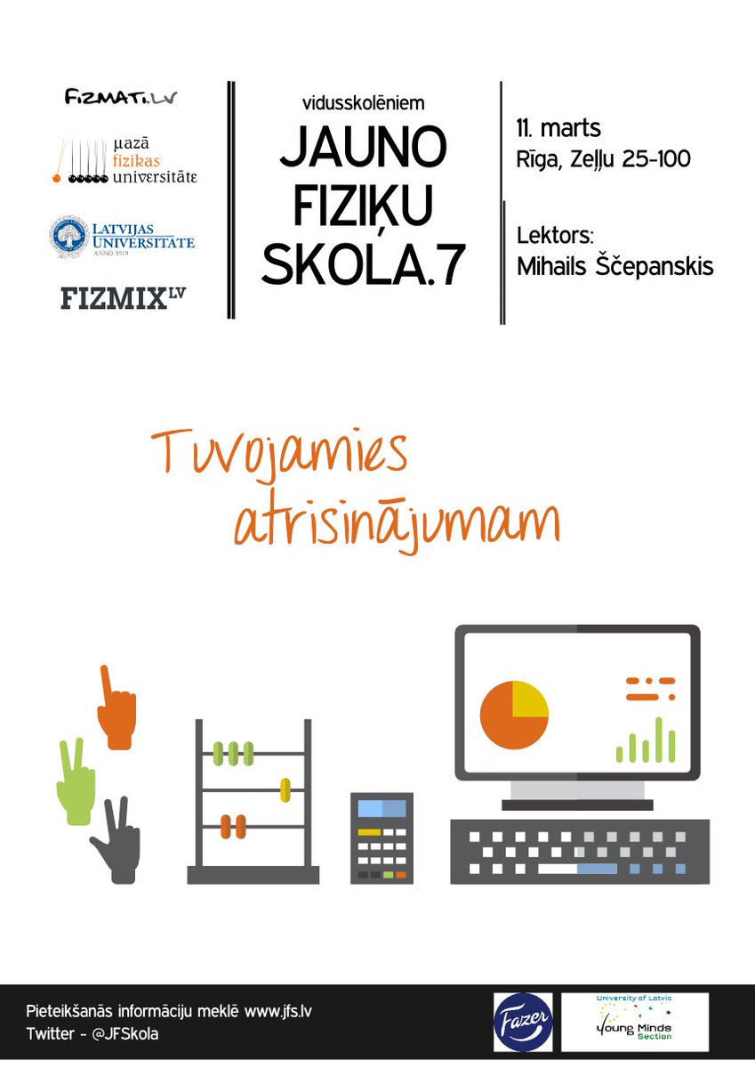 Nākamsestdien tiksimies, lai parunātu par skaitlisko fiziku nodarbībā "Tuvojamies atrisinājumam". To nemāca skolā! ej.uz/skaitliski