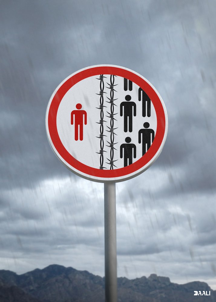 DAALIantiwar's tweet photo. No overtaking.
Road signs 2017
#ThinkAboutSyria #Immigrants #DAALI #RoadSigns2017 #Antiwar_posters #Syria #Antiwar_Artist #Anonymous_artist https://t.co/E0nRBvZbuu