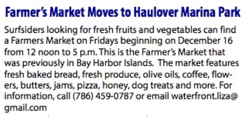 8800Collins's tweet photo. Farmers Market Fridays! Come stop by the #farmersmarket at Haulover Marina Park, which features baked bread, flowers, coffee and more! 🍏☕️🌺 https://t.co/wjMbcnLFLu