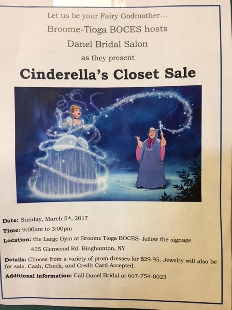 HS- Cinderella's Closet- Mrs.Altieri, Room 277, has more information and is attending this.  We also have gowns available here at WHS!