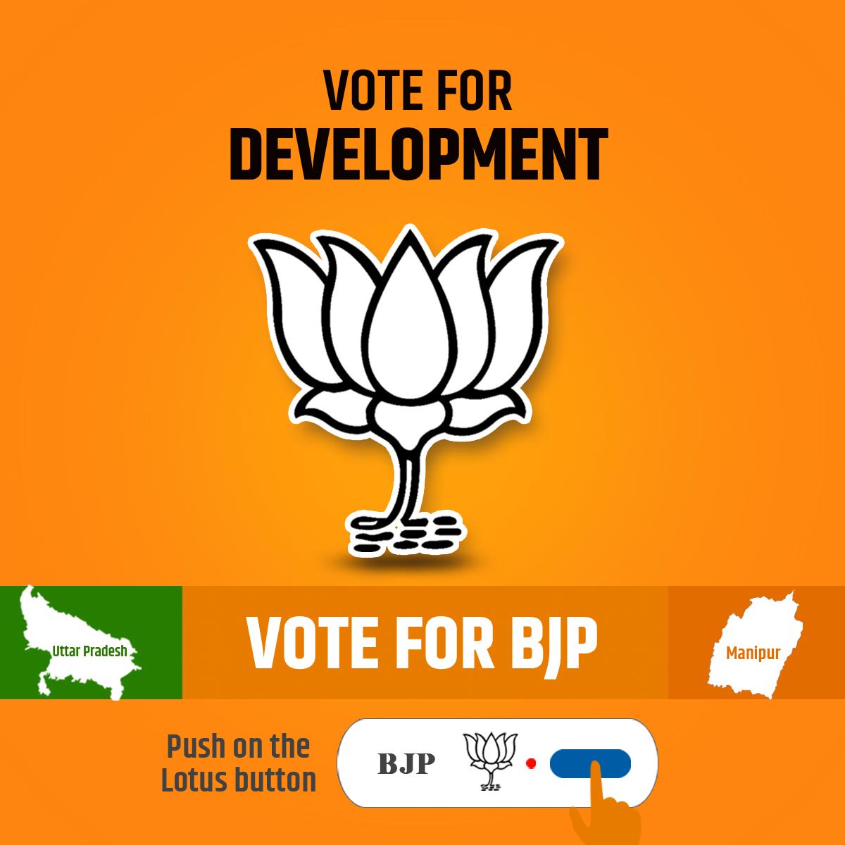 BJP on X: "Please come out and vote for development. Push on Lotus button.  #Vote4BJP https://t.co/8DuLJN4RHJ" / X