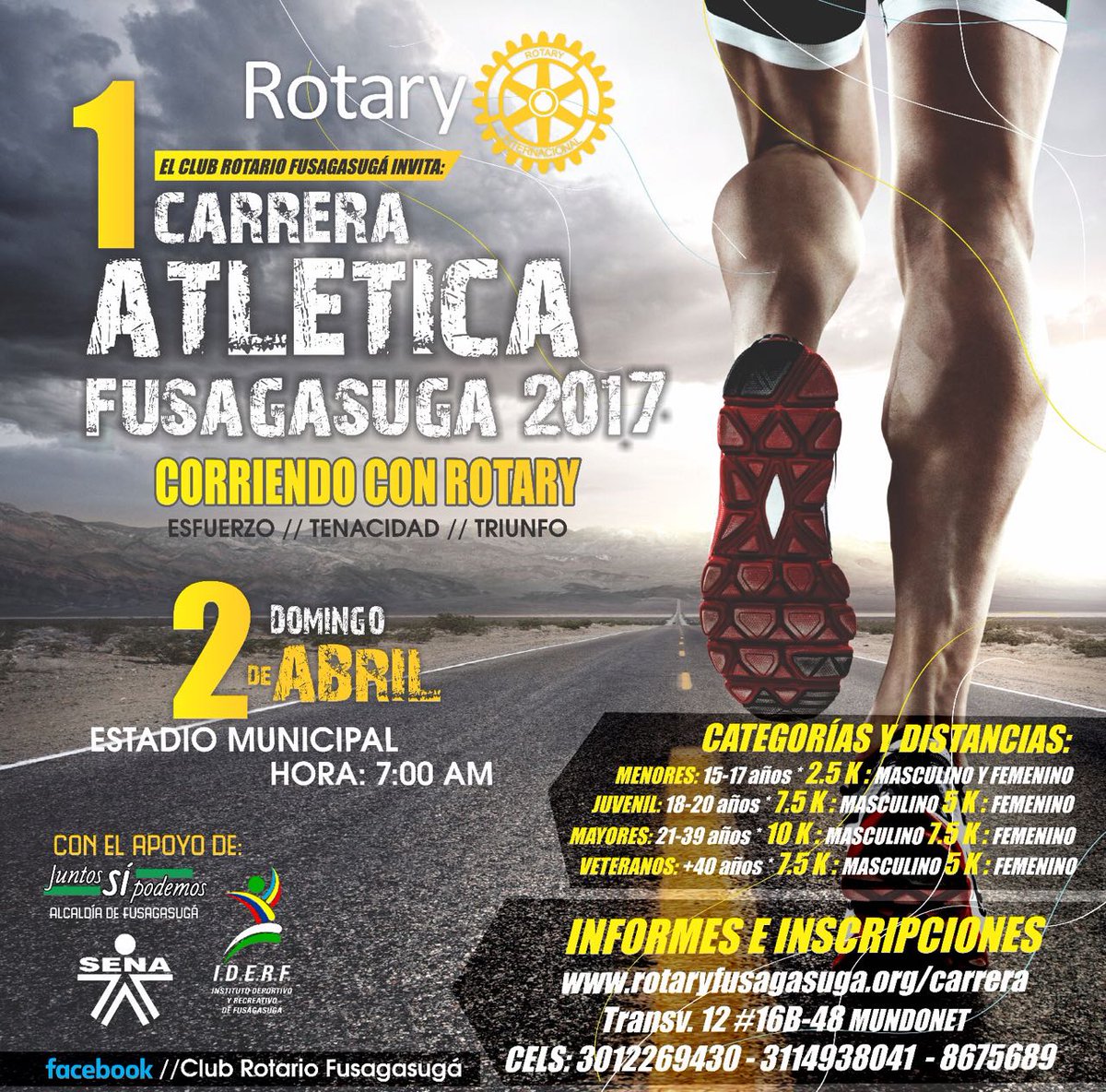 Rotary4281's tweet image. Carrera Atlética "Corriendo con Rotary 2017" Club Rotario Fusagasugá #Distrito4281 rotaryfusagasuga.org/carrera/