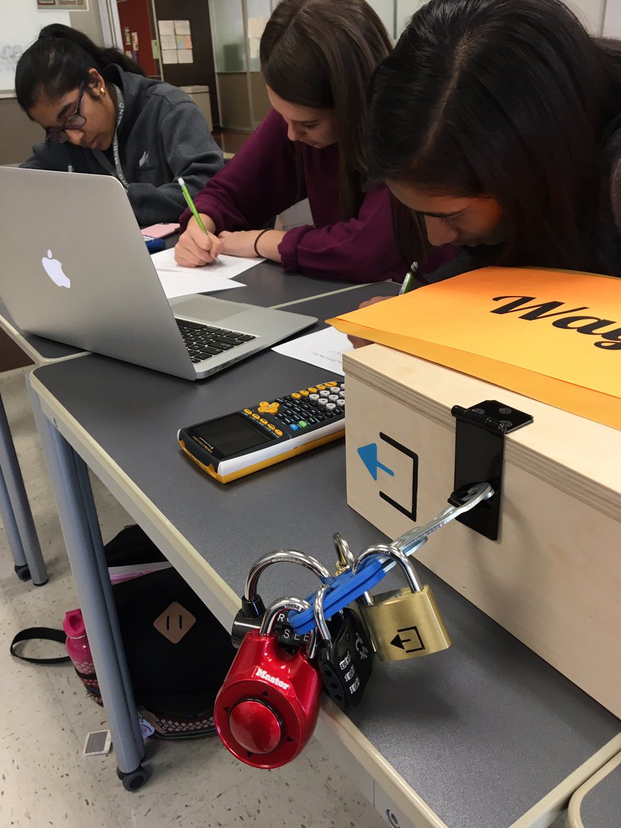 BethanyBrant's tweet image. Who says quadratics aren't fun?A little @breakoutEDU takes #probsolving & #critthinking to a new lvl! @swagner1488 #connectmhs9 #lisdlearns