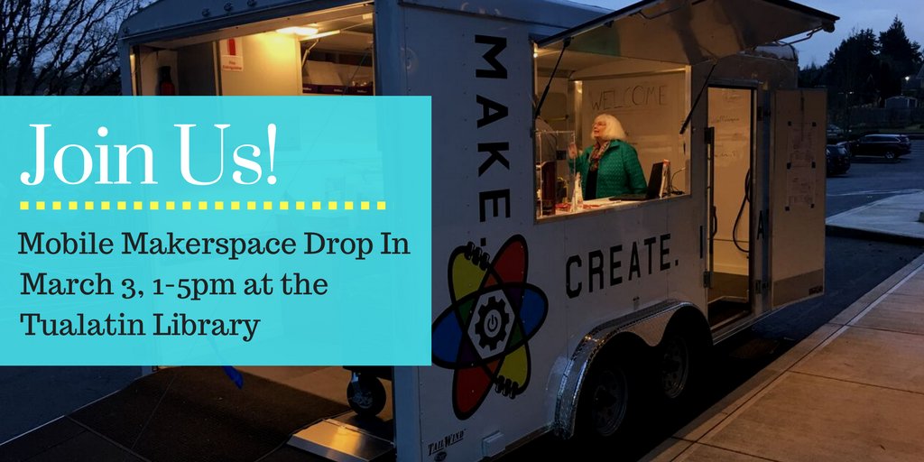 TualatinABC's tweet photo. #TualatinMobileMakerspace drop in event at the Tualatin library today! Check out the 3D doodle pens and fraidy bots! #ABC8 #TualatinABC https://t.co/eIzKLabFPE