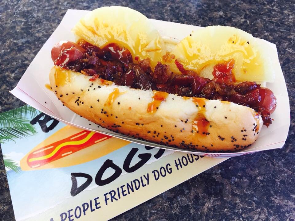 BeachDogsCB's tweet image. #March #DogoftheMonth "Hawaii Dog-Oh!".  #bacon pineapple, teriyaki.  #springbreak #sunsoutbunsout