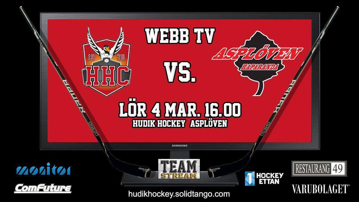 Kan du inte vara på plats imorgon så ser du som vanligt matchen LIVE på hudikhockey.solidtango.com/live/hudik-hoc…
<a href="/Asploven1972/">Asplöven HC</a>