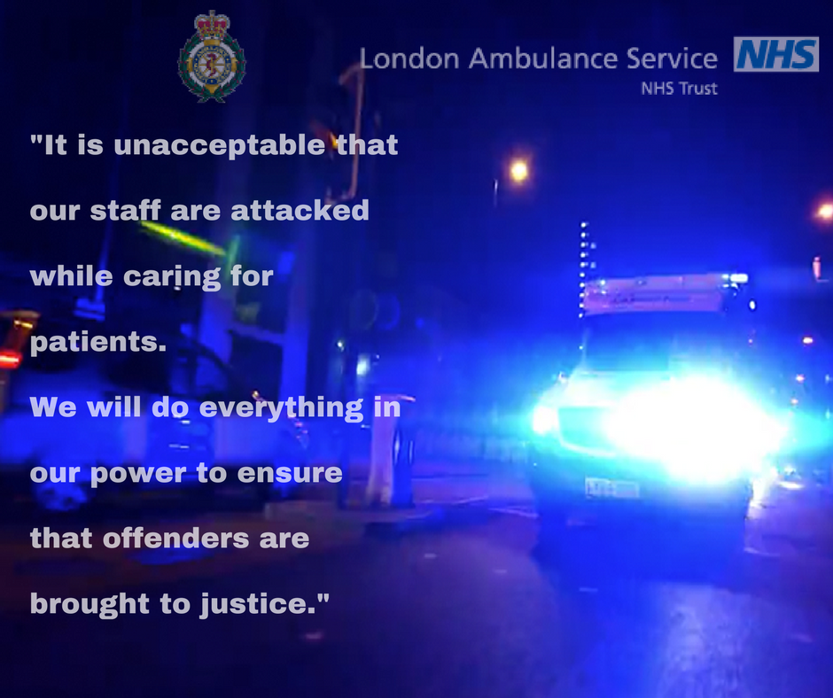 Ldn_Ambulance's tweet photo. Last night a man attacked one of our medics in central London while he treated a patient. We will pursue the highest possible prosecution. https://t.co/9wiRkGd8LG