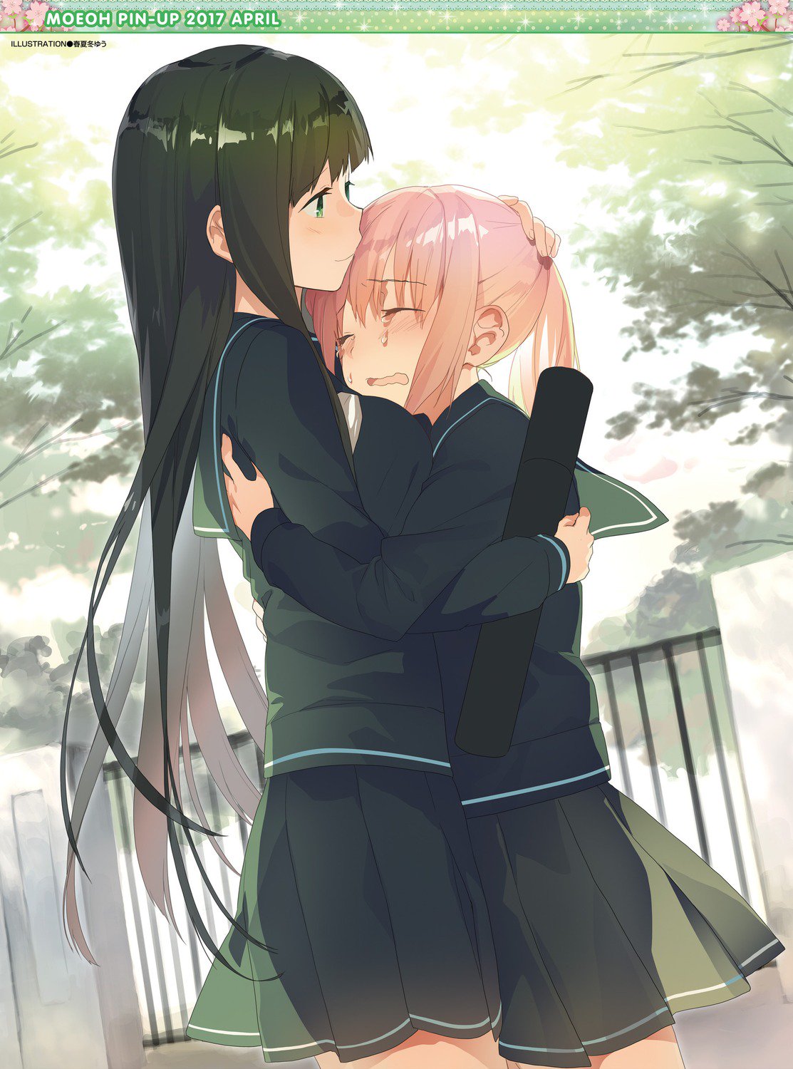 Crying couple hug anime Wallpapers Download | MobCup