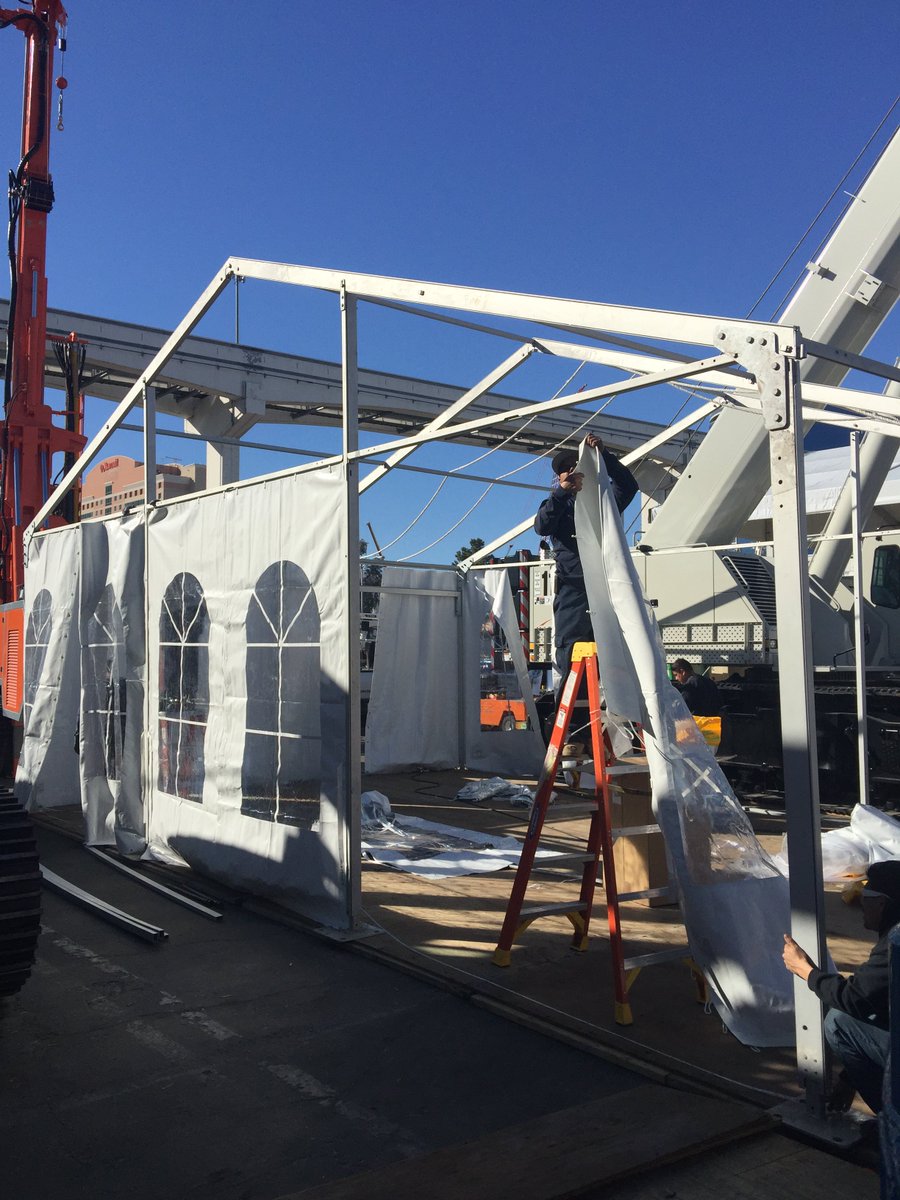 KTCFoundationGp's tweet photo. Our tent goes up @conexpoconagg #silverlot #boothS5151. See the #AF300 & #TCC1100. #kellytractorfoundationgroup #conexpo2017 #ktcconexpo2017 https://t.co/7VVJiKxnYT