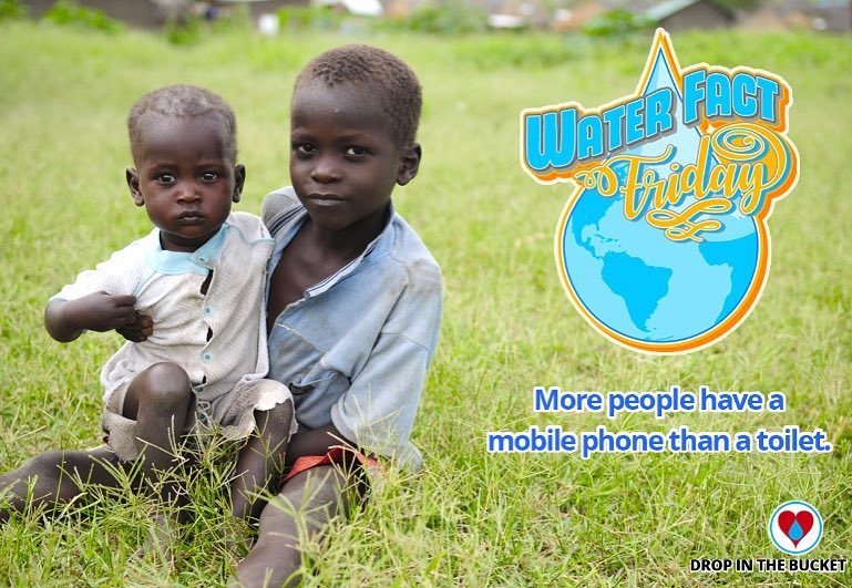 DropInTheBucket's tweet image. Water Fact Friday - More people have a mobile phone than a toilet #dropinthebucket #waterfactfriday #bepartofthesol…