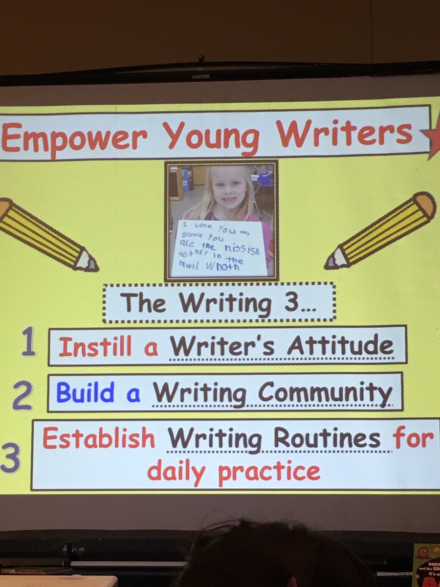 KMAbrahams1's tweet photo. Plant the seeds of empowerment to write and take risks! #kinderconf #kmeslearns #kmdolphins https://t.co/p5GxrhEdcR