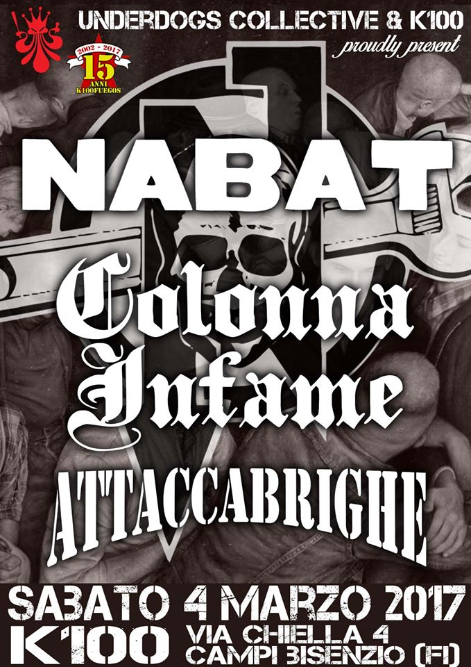 underdogsFI's tweet photo. #domani #underdogscollective #campi #k100 #nabat #attaccabrighe #colonnainfameskinhead #fateinabat #colonnainfame #oi #punk #hardcore #hxc https://t.co/jNveyDdIiR