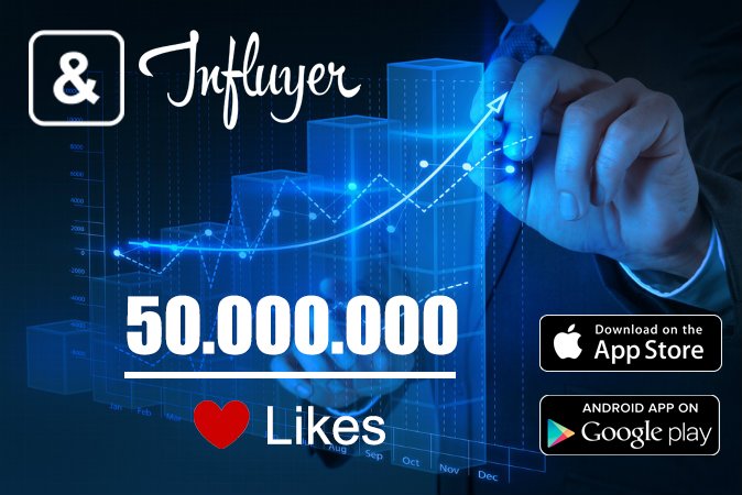 influyerAPP's tweet photo. Influyer ya supera los 50 millones de likes. We are Influyer! #influyer #beinfluyer #refluyer https://t.co/pqMMigXedC