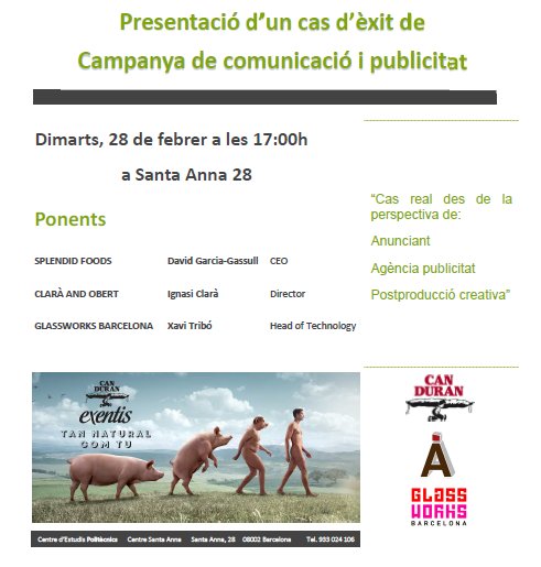 ce_politecnics's tweet photo. Els alumnes de Màrqueting i Comerç Intl a la xerrada del cas d'Exentis de Can Duran.
#canduran #splendidfoods #claràandobert #glassworksBCN https://t.co/HGR7FlCuoO