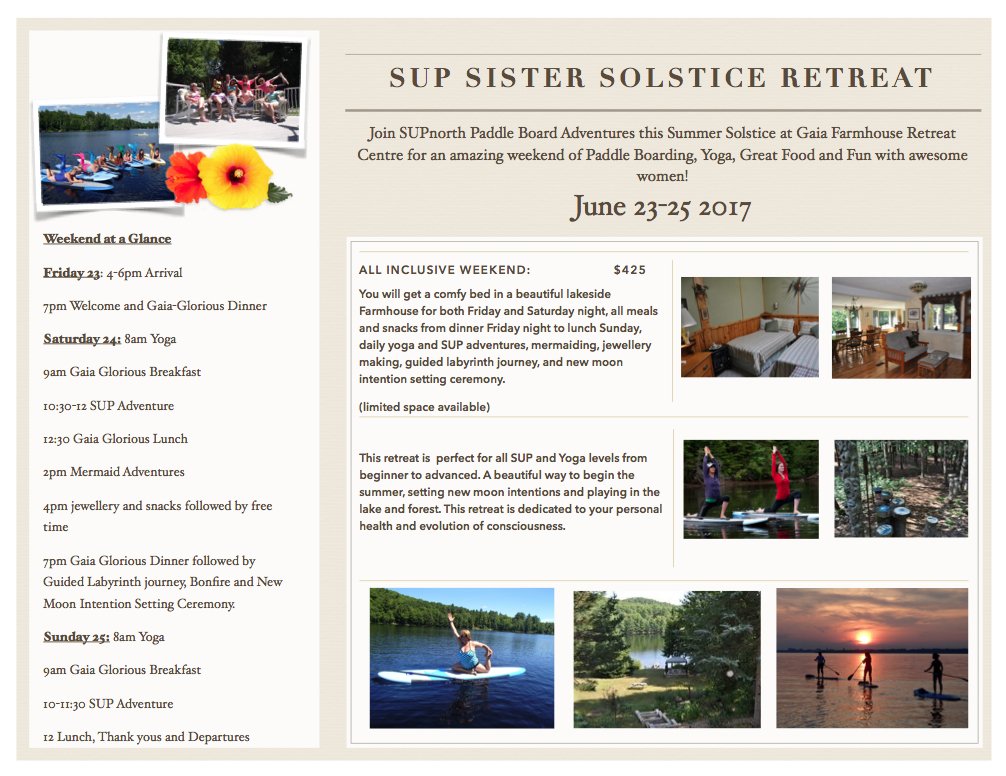 SUP Sister Solstice Retreat 2017! Register now!