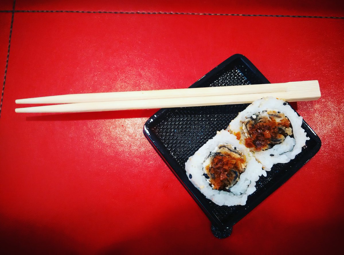 sitaparajay's tweet photo. #Sushi is my new #obscession. That spoonful of #wasabi & #ginger. Mouth full of magic. ๐ https://t.co/QaIYJ9Iy7d