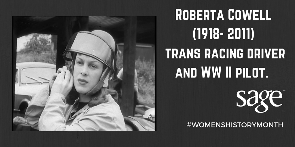 sageusa's tweet photo. For #WomensHistoryMonth meet Roberta.She is known as the first woman to undergo sex reassignment surgery, a WWII pilot, & race car driver! https://t.co/AnX6hSCc2l