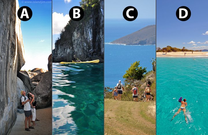 BritishVirginIs's tweet photo. Help us choose what we should do. What would you choose?
A. Visit the Baths
B. Kayaking Tortola
C. Hiking Jost Van Dyke
D. Swim at Sandy Cay https://t.co/8Yk6DddzR7
