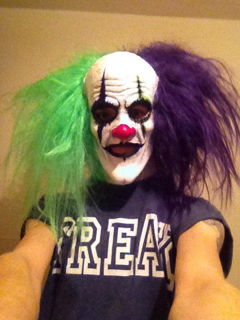JamesHowgatefx's tweet photo. My Custom "Stitch" the Clown Costume. https://t.co/Ms23kATb2I