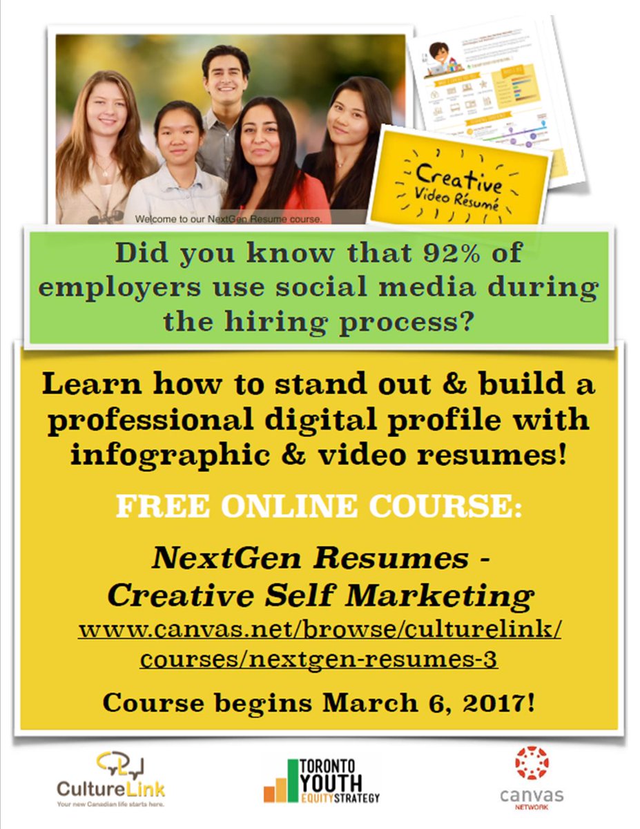 Asalliea's tweet photo. #InfographicResumes? #VideoResumes? #Preziumes? Learn how 2 make #CreativeResumes w/ @CLinkYouth #MOOC! Enroll today https://t.co/tvrcGBst2s https://t.co/mccTOBVRRr