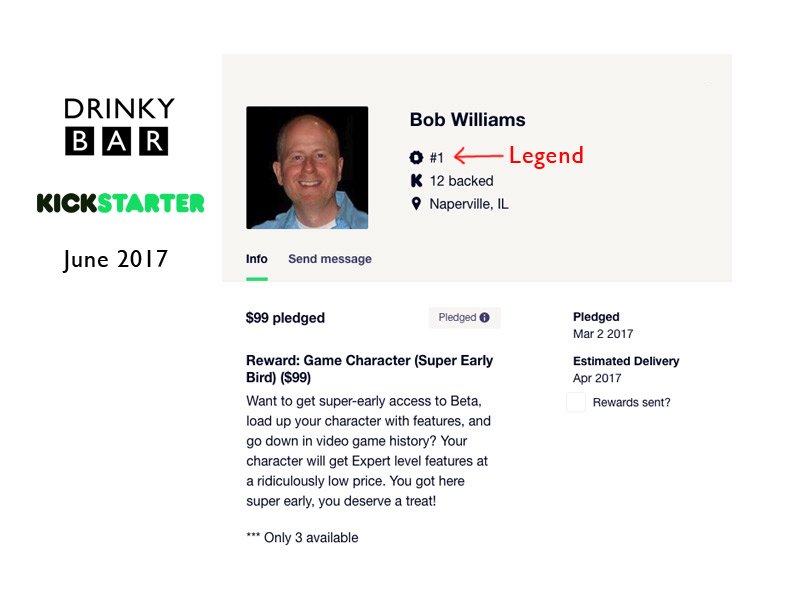 Bob Williams is our #1 game character! Bob's a ginger beer expert, favorite drink is a Dark &amp; Stormy. @igamebank #FridayFeeling #Kickstarter