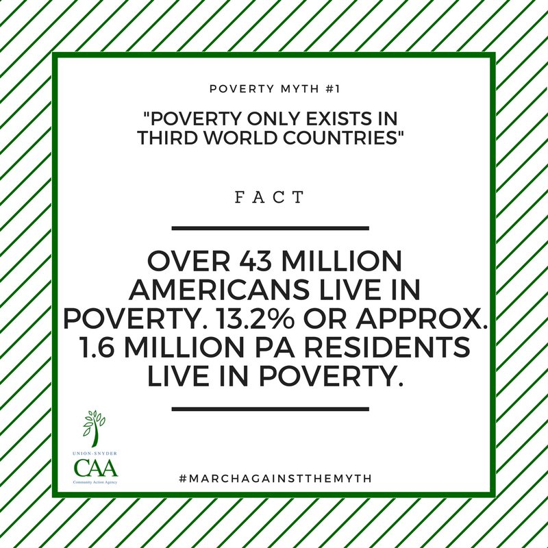 Join us to #MarchAgainstTheMyth by sharing common myths and facts to debunk them during March. #CommunityAction #PovertyAwareness