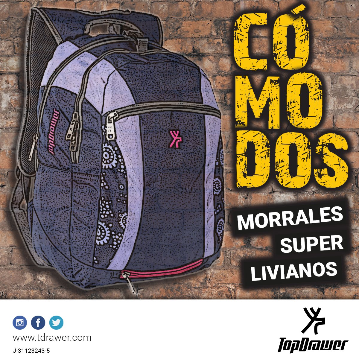 TopDrawerCom's tweet image. #MorralesSuperLivianos #MorralesCómodos #ContigoDondeQuieras tdrawer.com