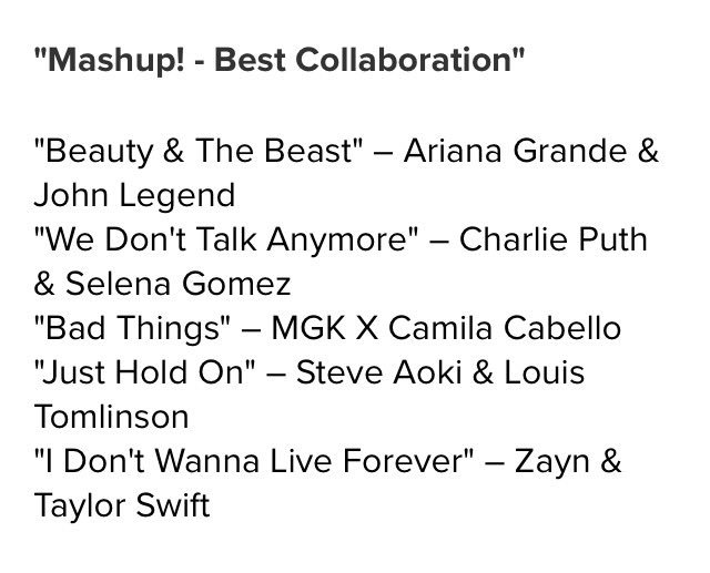 Bad Things is nominated for "Best Collaboration" at the <a href="/radiodisney/">RADIO DISNEY</a> Music Awards. Congrats <a href="/camilacabello97/">Camila</a> and <a href="/machinegunkelly/">mgk</a>! 🎉 #RDMA
