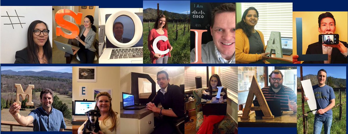 deanna24's tweet photo. Here's how we spell #teamwork collaborating remotely across the globe @CiscoSocial #LoveWhereYouWork #WeAreCisco #SocialMedia https://t.co/yyt1Ctu5yi