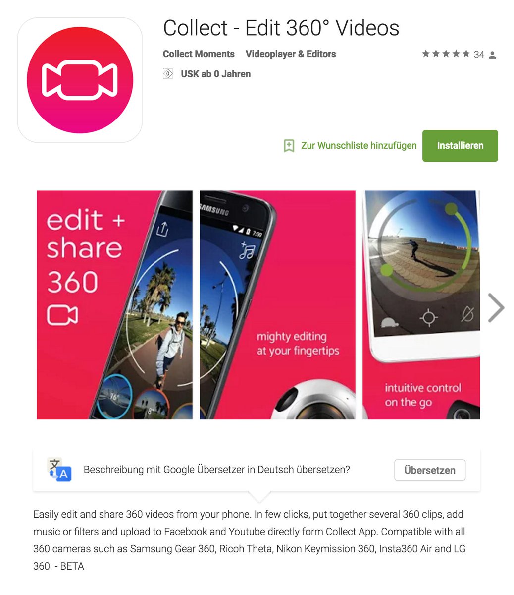 smartfilming's tweet photo. .@collect360 is a very promising start to basic #360video #videoediting on smartphones! And it's Android-first ;) https://t.co/dnig862det https://t.co/FqXoFBnTUi