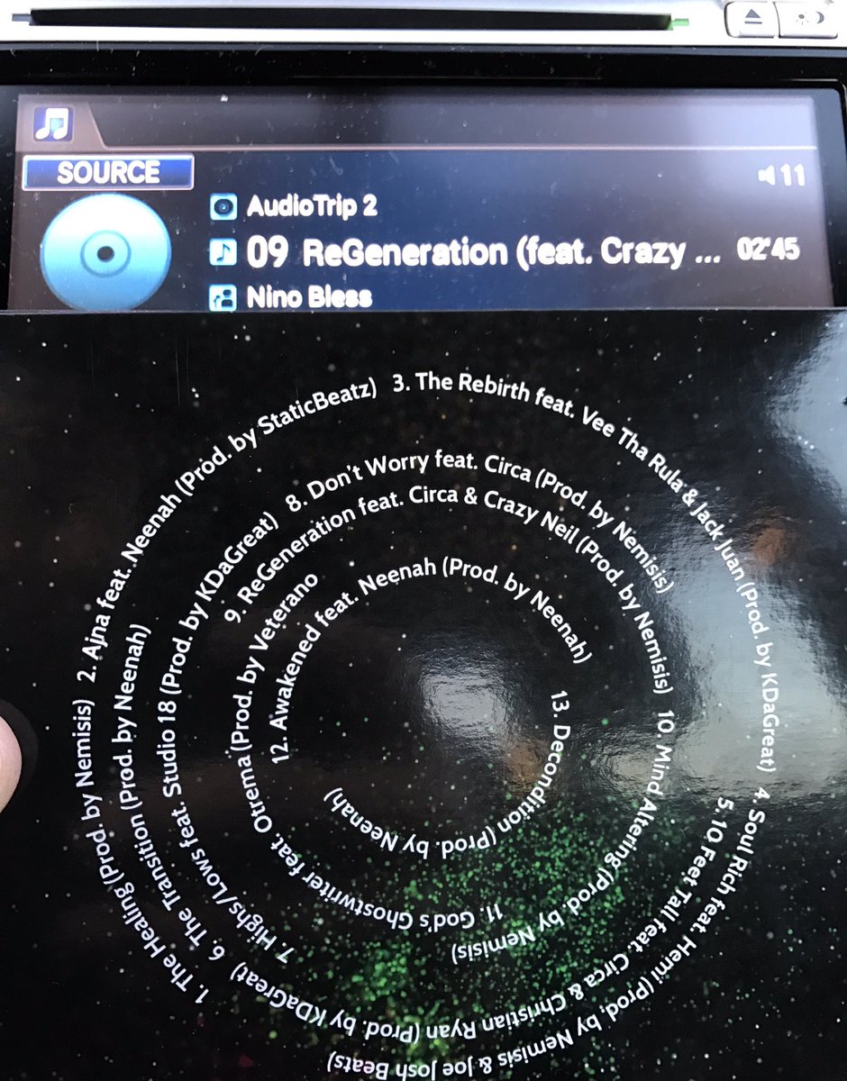 SuperDopeHipHop's tweet photo. Bumpin the great
@NinoBless 's Magnum Opus #AudioTrip2 CD I BOUGHT (novel concept in 2017 sadly)! HipHop heads SUPPORT this ILL EMCEE/ARTIST https://t.co/fpiNmSgi89