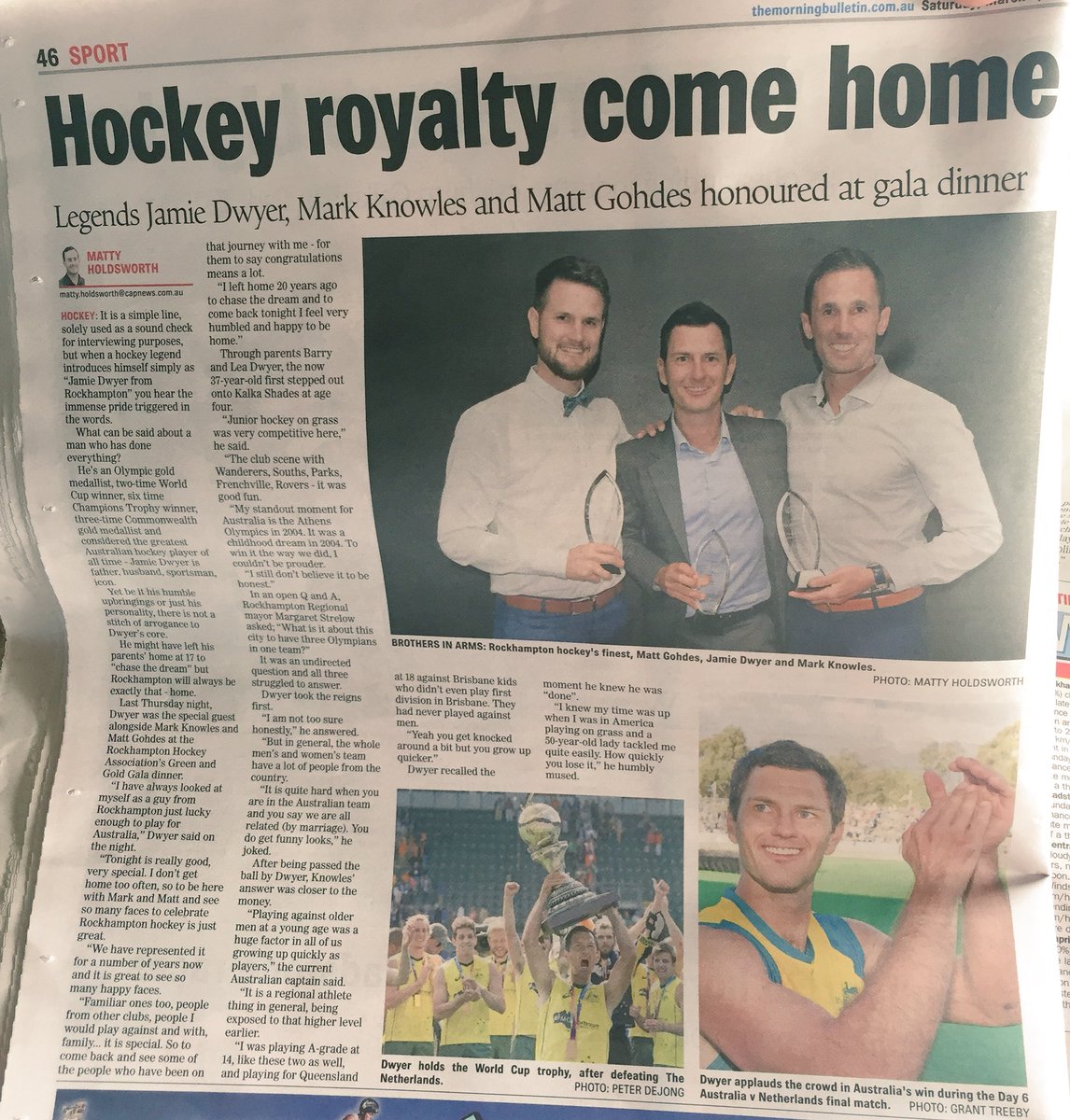 Well done Rockhampton, brilliant night at the Gala. We appreciate it! #hometown @jamiedwyer01 <a href="/gohdesy/">MattGohdes16</a>