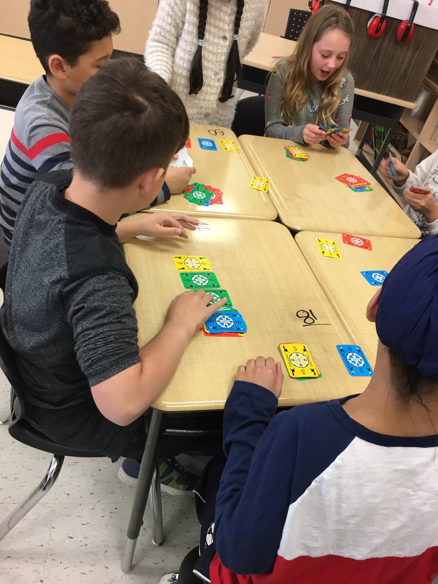 Roosloan's tweet image. Using #Dutchblitz to teach integers mental math and collaboration- and gearing up to take on @Jennifer7Mcleod gr. 8s @AlloaPS