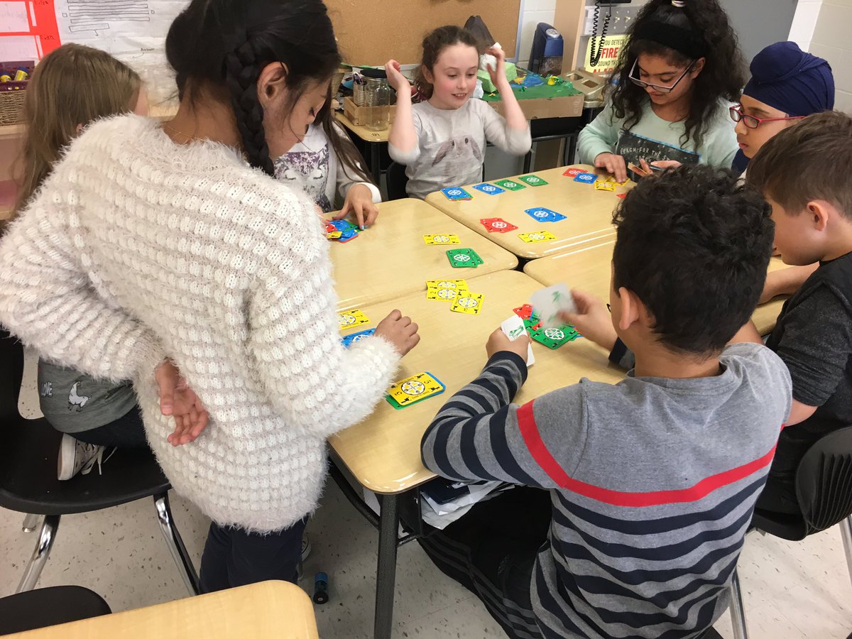 Roosloan's tweet image. Using #Dutchblitz to teach integers mental math and collaboration- and gearing up to take on @Jennifer7Mcleod gr. 8s @AlloaPS