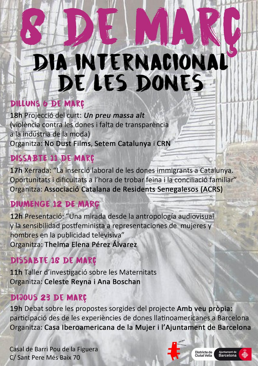 CasalPou's tweet photo. El proper dilluns encetem la programació en motiu del #8M amb l'estrena de: "Un preu massa alt" amb @setemcat, @nodustfilms i @robaneta https://t.co/50VBpQDU7t
