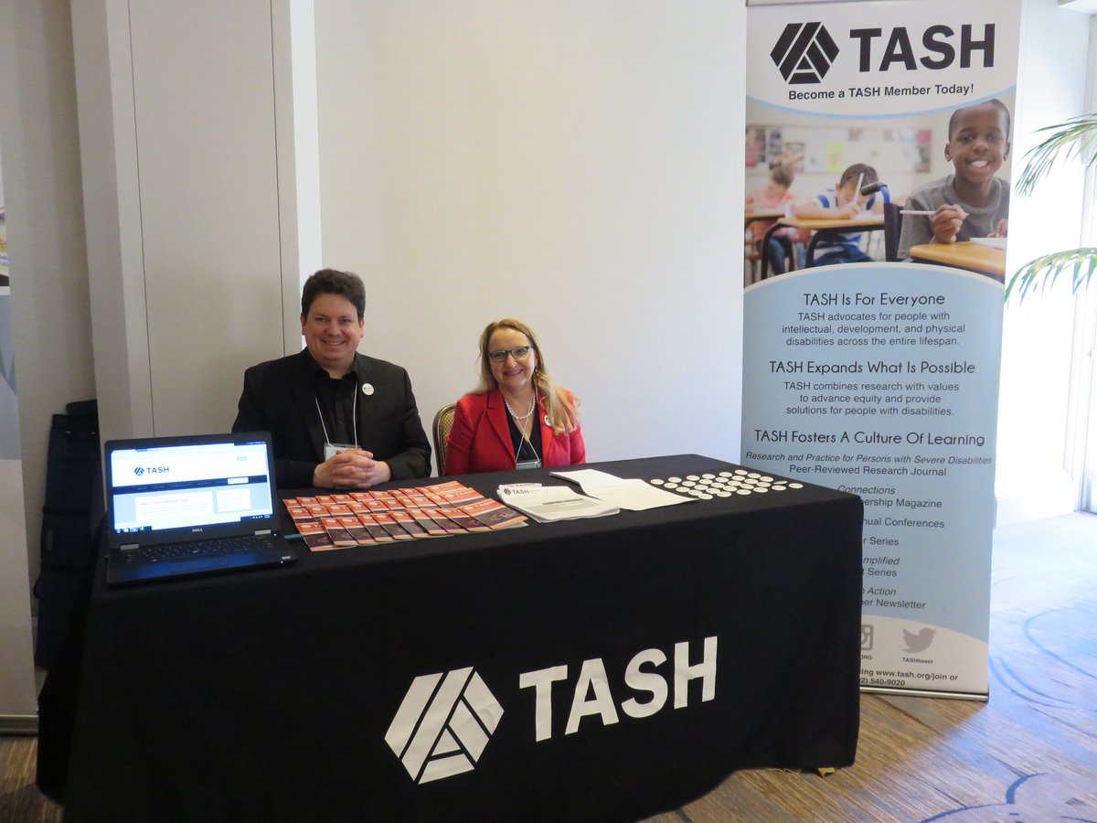 TASHtweet's tweet photo. Attending the @CaliforniaTASH Conference? Not yet a member? Come by the TASH table to learn about membership and chapters! #CalTASH https://t.co/pZfJzHOsFe