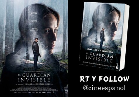 cineespanol's tweet photo. Sorteamos 2 novelas de #Elguardianinvisible de @DoloresRedondoM con motivo del estreno del fime @nenenemigo @AdrianGuerra84 RT y participa https://t.co/1S8JEnyjJj