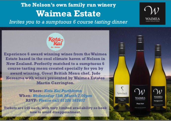 ••UK friends•• Upcoming dinner at Kota Kai featuring our award winning wines - tickets are limited, get yours now