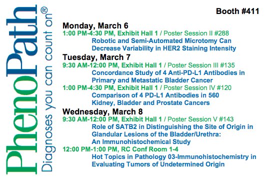 We're attending the #USCAP2017 Annual Meeting on Mar 4-10 in San Antonio, TX! Stop by our booth #411. goo.gl/wLxwT4 #pathology