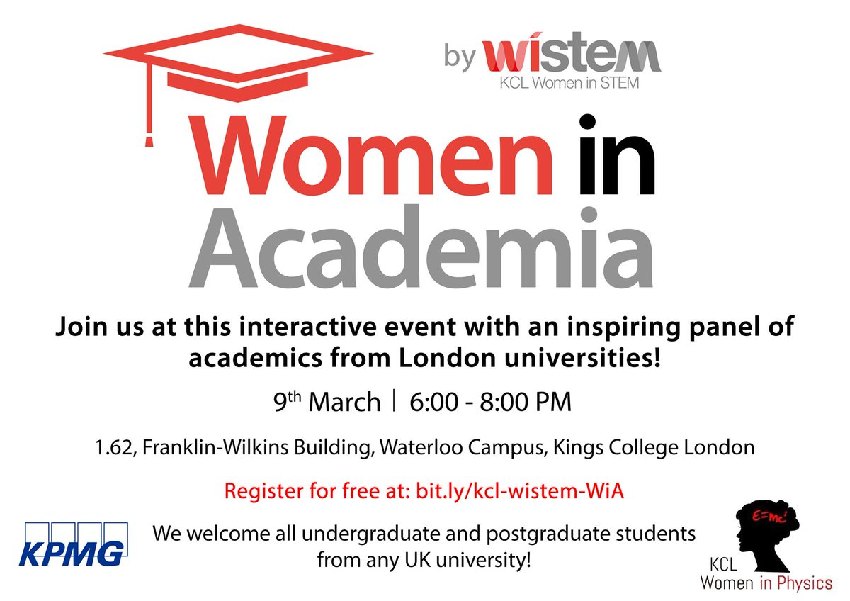 KCLWiSTEM's tweet photo. Looking to pursue academia in STEM?👩‍🔬Join us &amp; ask Qs to our panel of female academics!🎙️
FREE tickets &amp; more info: https://t.co/Waiab1OVAc https://t.co/3MRI81vqGg