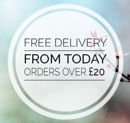 We appreciate you so there's treat in store for you. Free delivery on all orders over £20 (for a limited time) Thanks for following us xx 🌿
