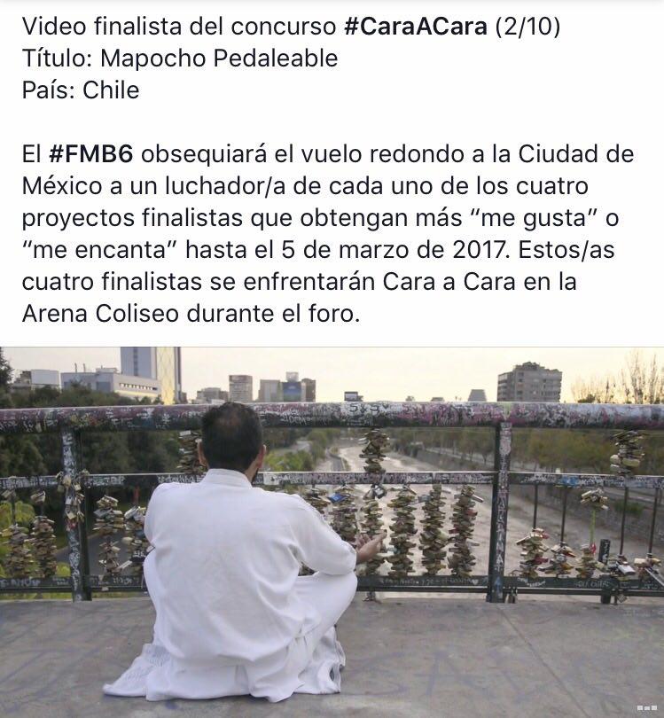 WorldBikeForum's tweet photo. "Mapocho Pedaleable", #VideoFinalista convocatoria #CaraACara #FMB6, País: Chile, vota en https://t.co/Lv3afgS8xx https://t.co/eUUZUXJBx1