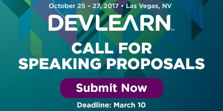 devlearn's tweet photo. There's only 1 MORE DAY to submit speaking proposals for #DevLearn 2017! Come share your work with #eLearning peers. https://t.co/jxJSvMFwJw https://t.co/Zq2WccvKxT