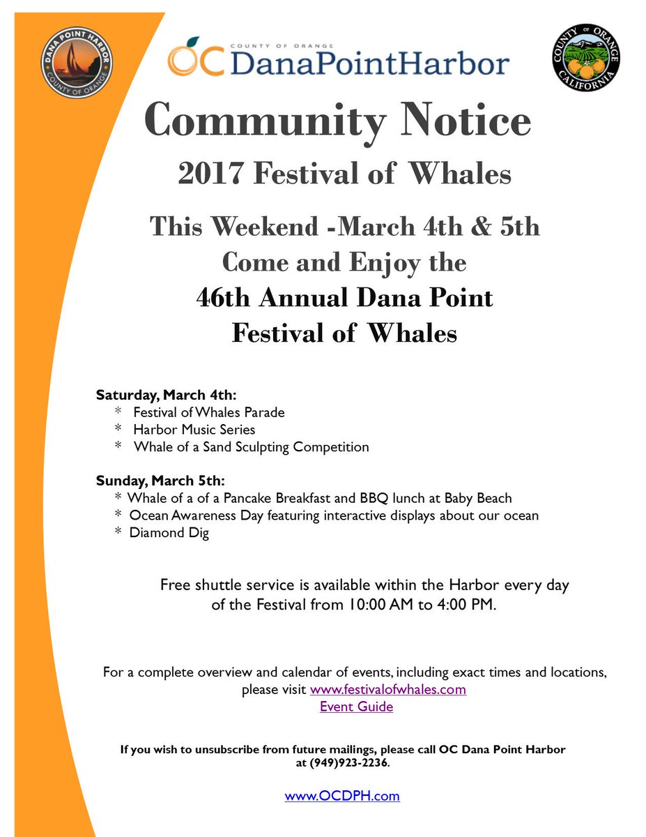 OCDPH's tweet photo. Community Notice - 46th Annual Dana Point Festival of Whales - Weekend Events https://t.co/32HhscvKMe