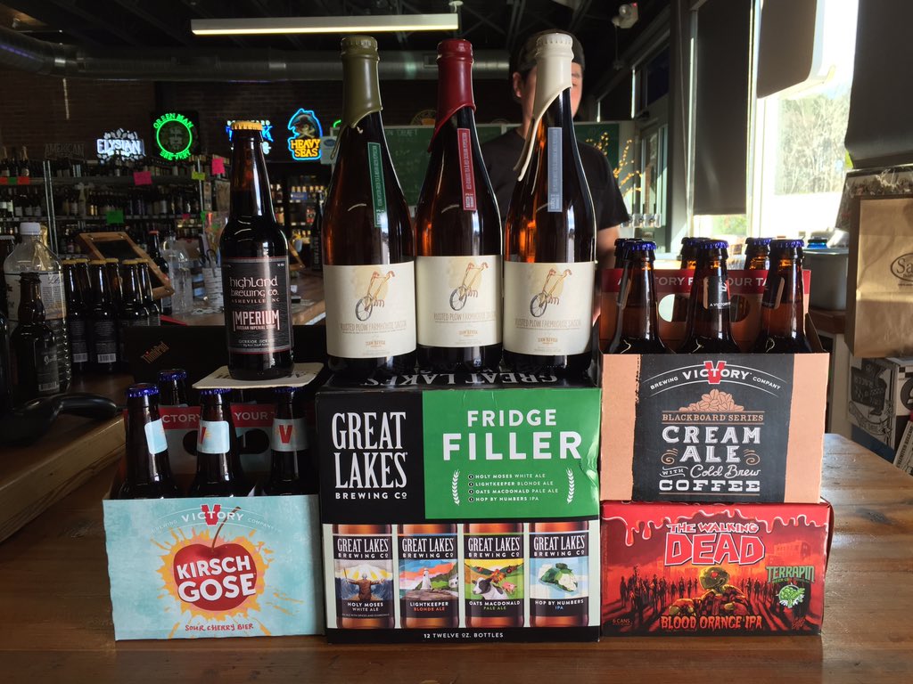 SamsBottleShop's tweet photo. New beers to get you through the weekend! @GrabABrueprint &amp; @TBCBrewing are tasting from 4-7pm, cheers! https://t.co/US5F7iIsld
