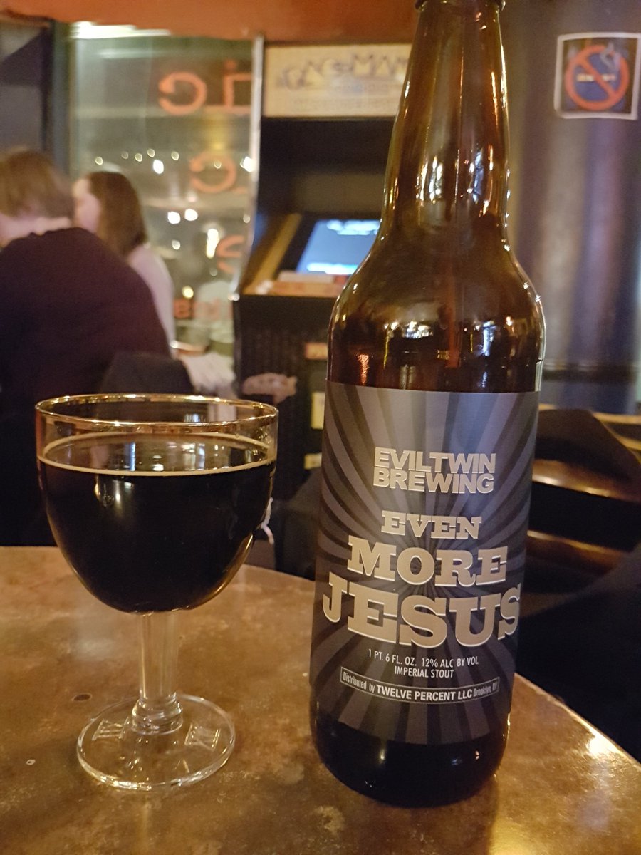 Even More Jesus from <a href="/EvilTwinBrewing/">Evil Twin Brewing</a>! This is just fantastic. Also, authentic Pac-Man arcade in the background! Love this place. #craftbeer